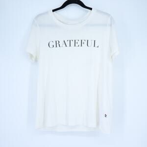 SOL ANGELES Grateful Graphic Tee White Round Neck Short Sleeve Women's M